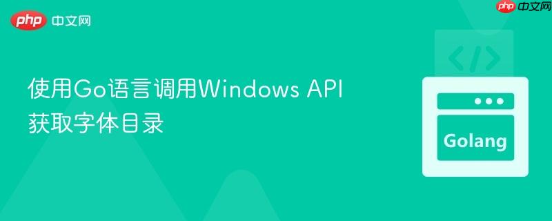 使用Go语言调用Windows API获取字体目录
