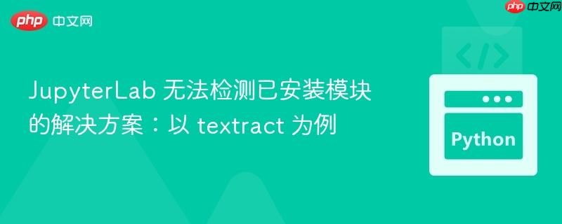 JupyterLab 无法检测已安装模块的解决方案：以 textract 为例