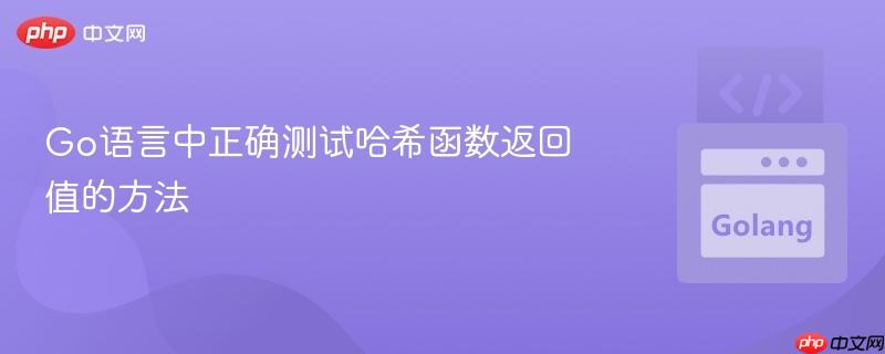 Go语言中正确测试哈希函数返回值的方法