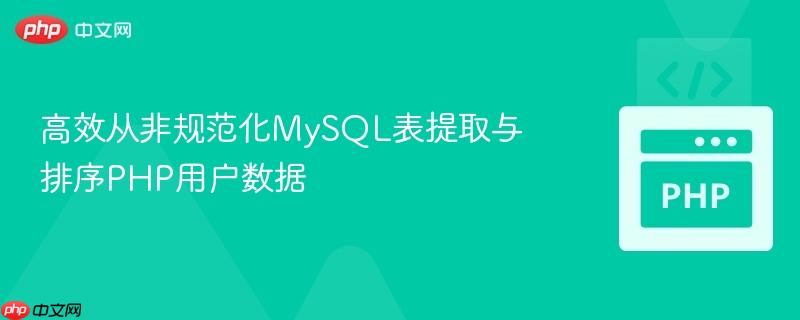 高效从非规范化MySQL表提取与排序PHP用户数据