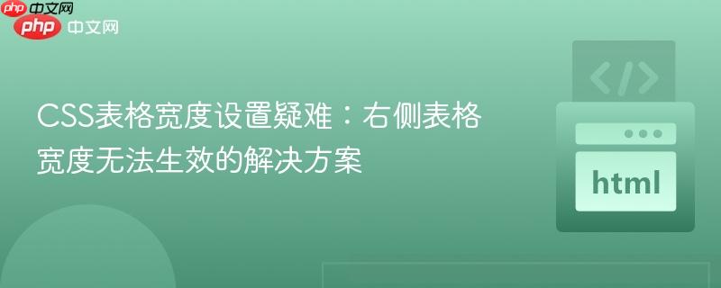 CSS表格宽度设置疑难：右侧表格宽度无法生效的解决方案