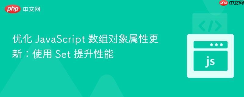 优化 JavaScript 数组对象属性更新：使用 Set 提升性能