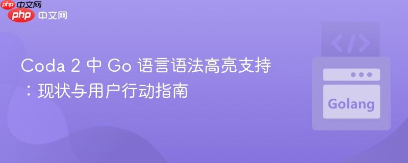 Coda 2 中 Go 语言语法高亮支持：现状与用户行动指南