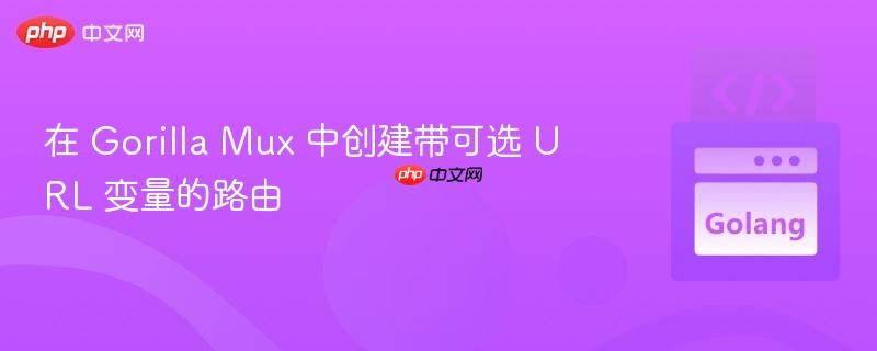 在 Gorilla Mux 中创建带可选 URL 变量的路由