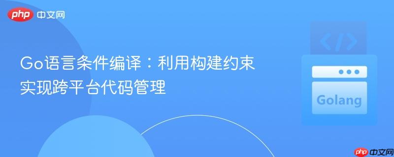 Go语言条件编译：利用构建约束实现跨平台代码管理