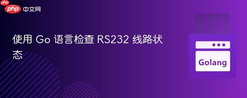 使用 Go 语言检查 RS232 线路状态