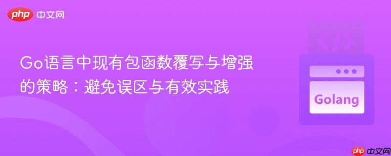 Go语言中现有包函数覆写与增强的策略：避免误区与有效实践