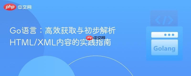 Go语言：高效获取与初步解析HTML/XML内容的实践指南