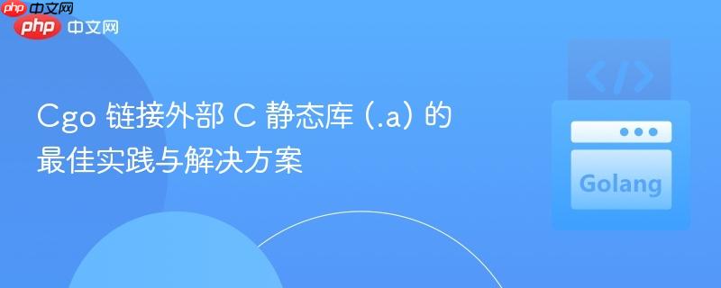 Cgo 链接外部 C 静态库 (.a) 的最佳实践与解决方案