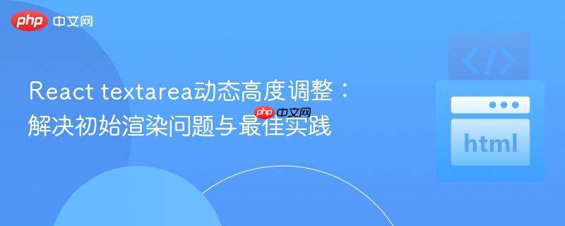 React textarea动态高度调整：解决初始渲染问题与最佳实践