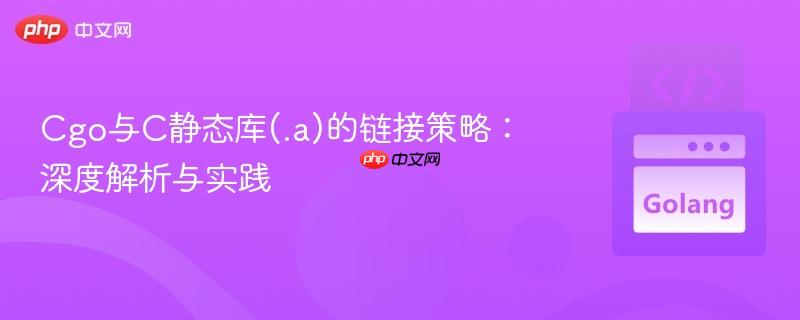 Cgo与C静态库(.a)的链接策略：深度解析与实践