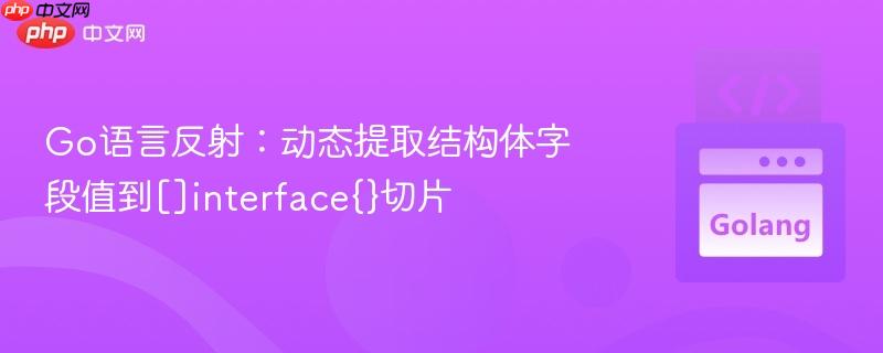 Go语言反射：动态提取结构体字段值到[]interface{}切片