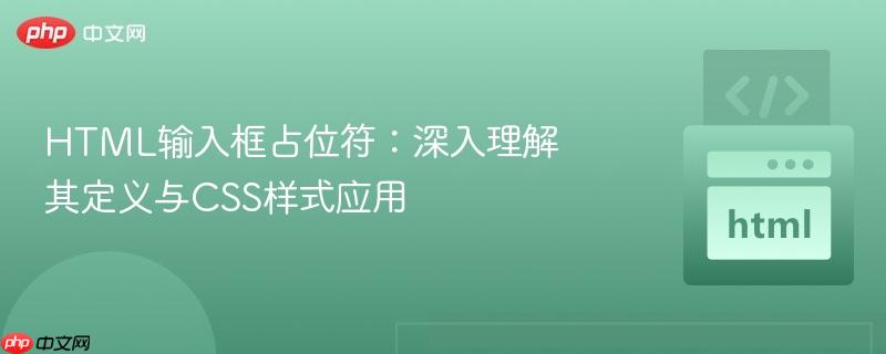 HTML输入框占位符：深入理解其定义与CSS样式应用