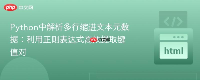 Python中解析多行缩进文本元数据：利用正则表达式高效提取键值对