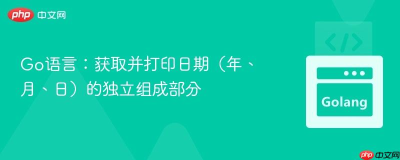 Go语言：获取并打印日期（年、月、日）的独立组成部分