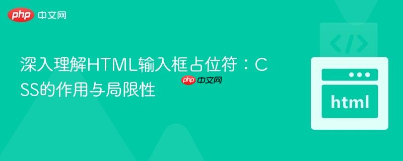深入理解HTML输入框占位符：CSS的作用与局限性