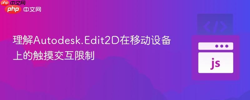 理解Autodesk.Edit2D在移动设备上的触摸交互限制