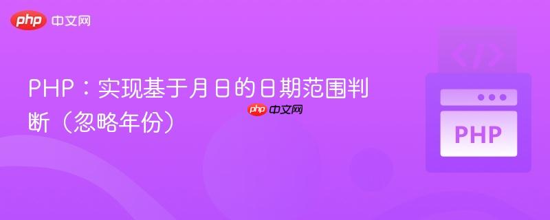 PHP：实现基于月日的日期范围判断（忽略年份）