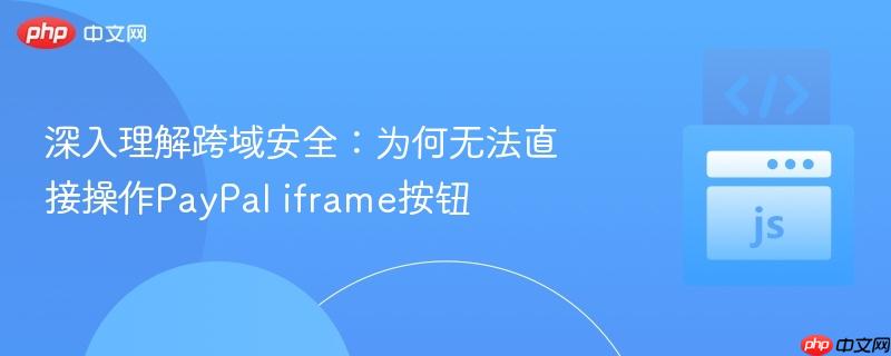 深入理解跨域安全：为何无法直接操作PayPal iframe按钮