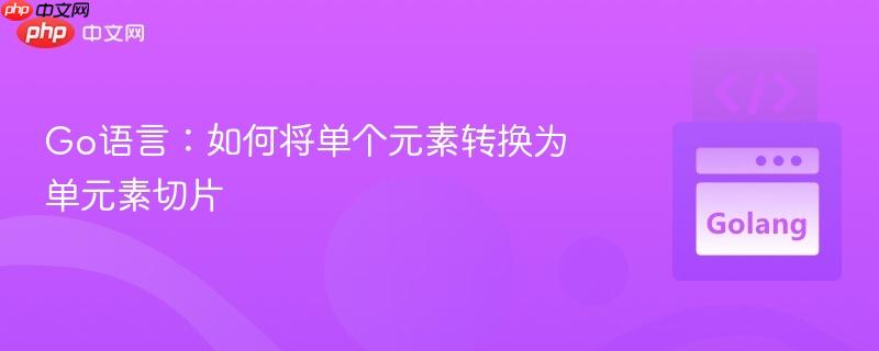 Go语言：如何将单个元素转换为单元素切片