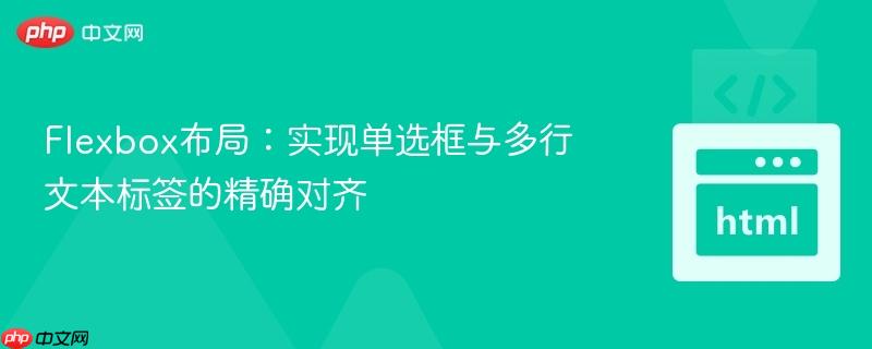 Flexbox布局：实现单选框与多行文本标签的精确对齐