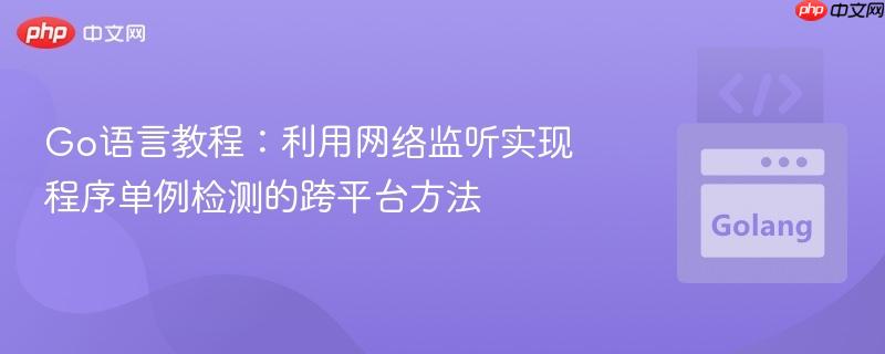 Go语言教程：利用网络监听实现程序单例检测的跨平台方法