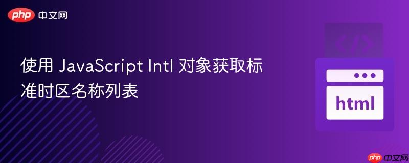 使用 JavaScript Intl 对象获取标准时区名称列表