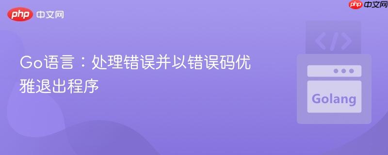 Go语言：处理错误并以错误码优雅退出程序