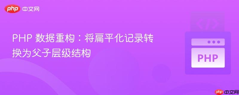 PHP 数据重构：将扁平化记录转换为父子层级结构