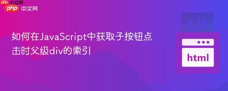如何在JavaScript中获取子按钮点击时父级div的索引