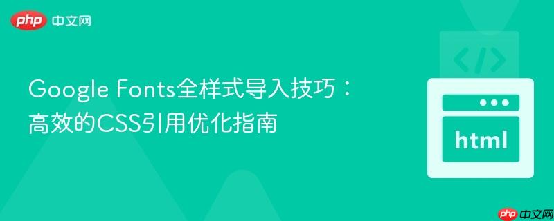 Google Fonts全样式导入技巧：高效的CSS引用优化指南
