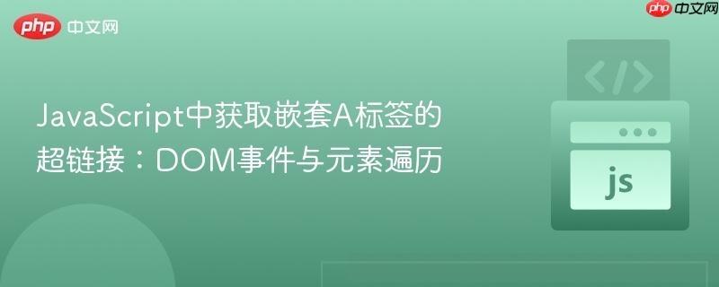 JavaScript中获取嵌套A标签的超链接：DOM事件与元素遍历