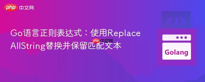 Go语言正则表达式：使用ReplaceAllString替换并保留匹配文本