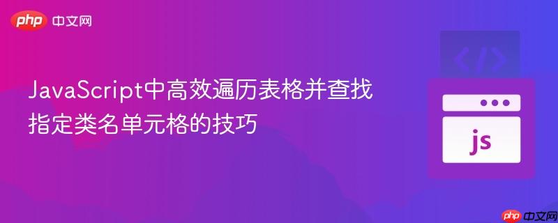 JavaScript中高效遍历表格并查找指定类名单元格的技巧