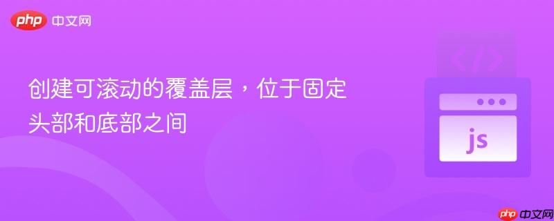 创建可滚动的覆盖层，位于固定头部和底部之间