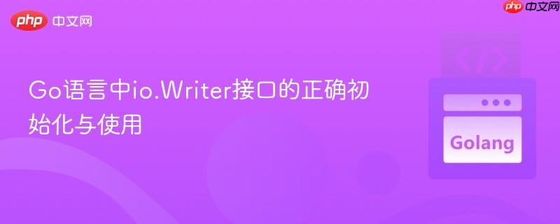 Go语言中io.Writer接口的正确初始化与使用