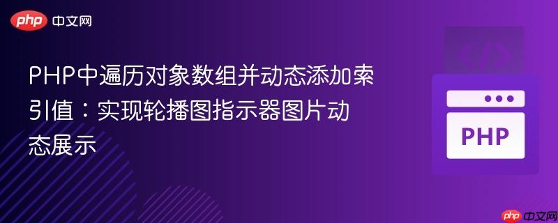PHP中遍历对象数组并动态添加索引值：实现轮播图指示器图片动态展示