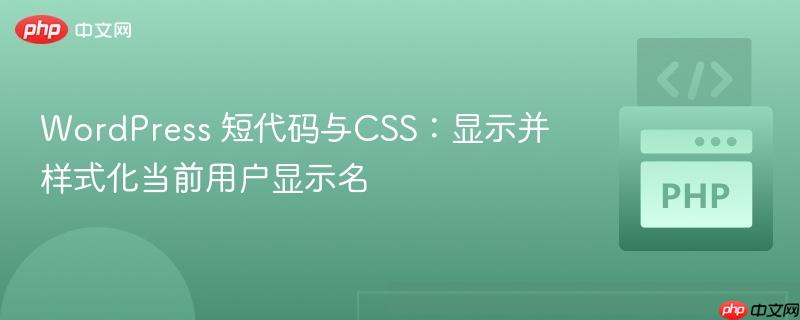 WordPress 短代码与CSS：显示并样式化当前用户显示名