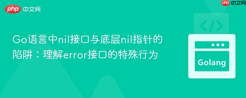 Go语言中nil接口与底层nil指针的陷阱：理解error接口的特殊行为
