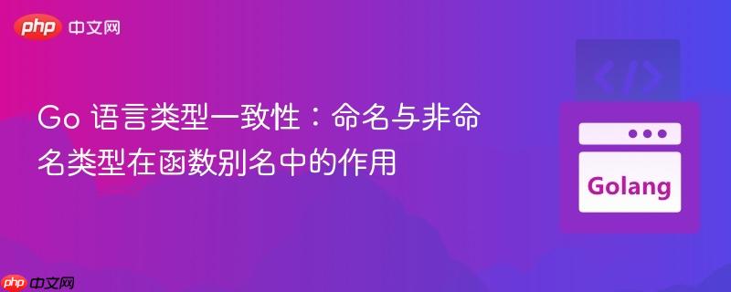 Go 语言类型一致性：命名与非命名类型在函数别名中的作用