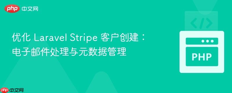 优化 Laravel Stripe 客户创建：电子邮件处理与元数据管理