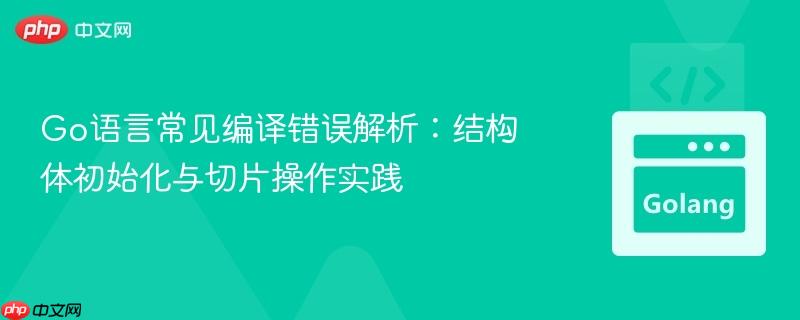 Go语言常见编译错误解析：结构体初始化与切片操作实践