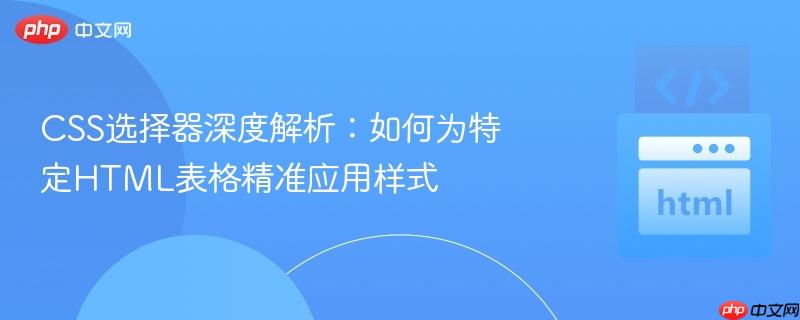 CSS选择器深度解析：如何为特定HTML表格精准应用样式