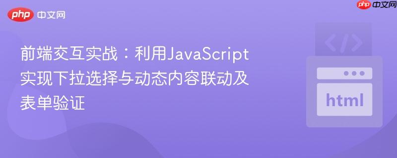 前端交互实战：利用JavaScript实现下拉选择与动态内容联动及表单验证