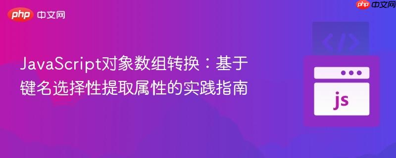 JavaScript对象数组转换：基于键名选择性提取属性的实践指南