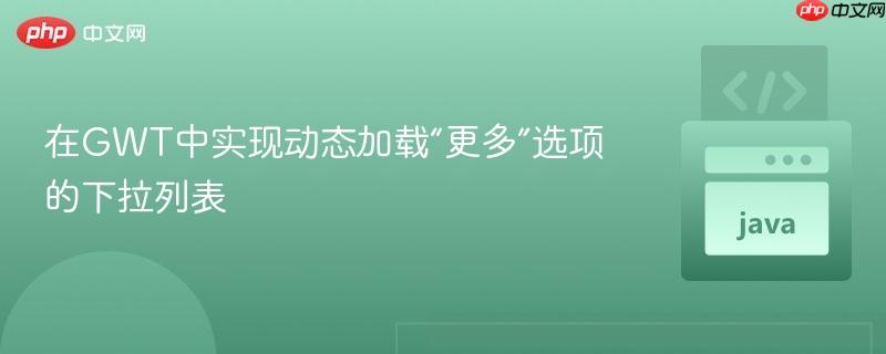 在GWT中实现动态加载“更多”选项的下拉列表