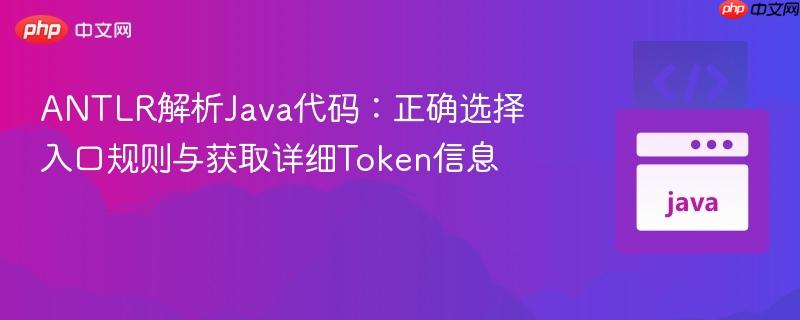 ANTLR解析Java代码：正确选择入口规则与获取详细Token信息