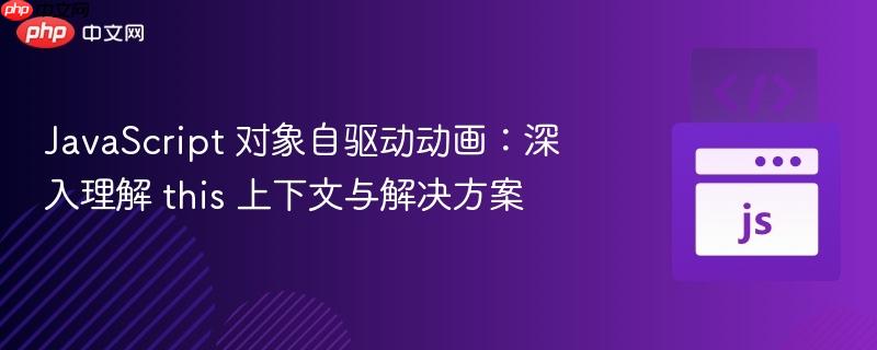 JavaScript 对象自驱动动画：深入理解 this 上下文与解决方案