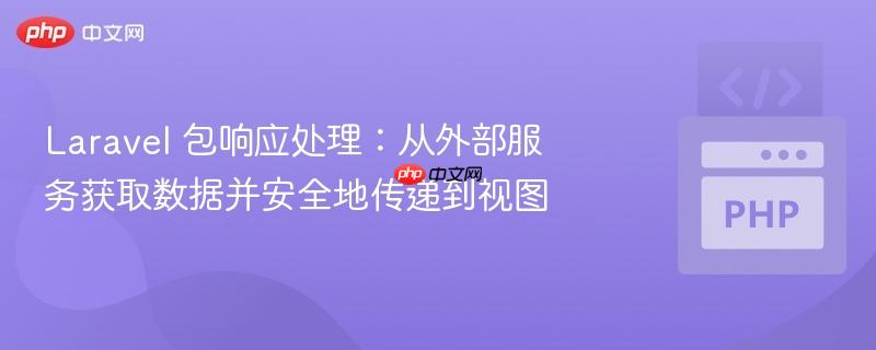 Laravel 包响应处理：从外部服务获取数据并安全地传递到视图