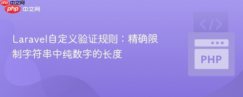 Laravel自定义验证规则：精确限制字符串中纯数字的长度